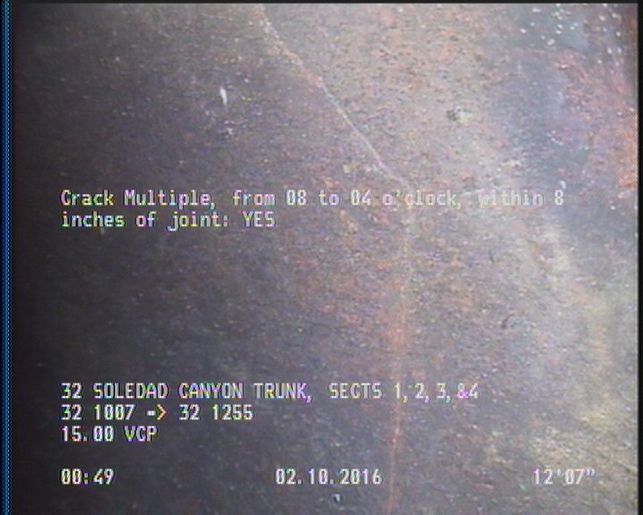 Crack Multiple, from 08 to 04 o'clock, within 8 inches of joint: YES