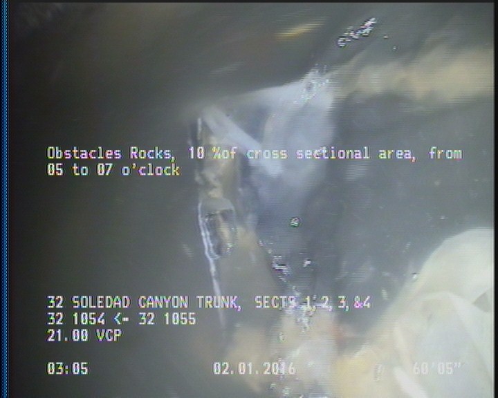 Obstacles Rocks, 10 %of cross sectional area, from 05 to 07 o'clock