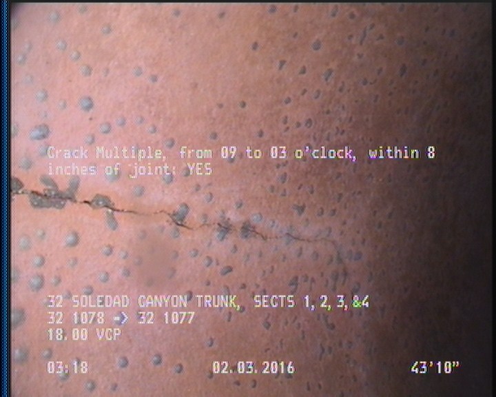 Crack Multiple, from 09 to 03 o'clock, within 8 inches of joint: YES