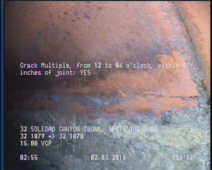 Crack Multiple, from 12 to 04 o'clock, within 8 inches of joint: YES