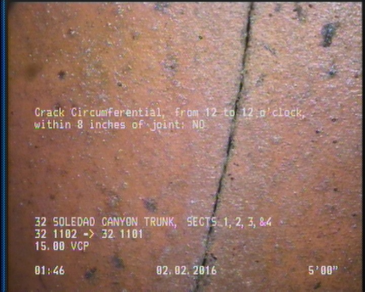 Crack Circumferential, from 12 to 12 o'clock, within 8 inches of joint: NO