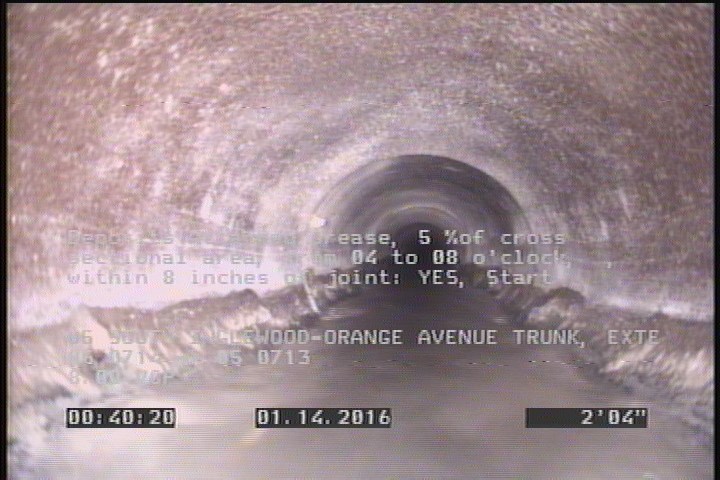 Deposits Attached Grease, 5 %of cross sectional area, from 04 to 08 o'clock, , within 8 inches of joint: YES, Start