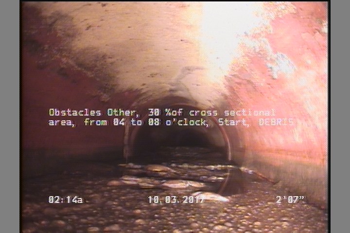 Obstacles Other, 30 %of cross sectional area, from 04 to 08 o'clock, Start - DEBRIS