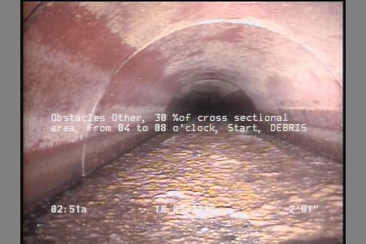Obstacles Other, 30 %of cross sectional area, from 04 to 08 o'clock, Start - DEBRIS