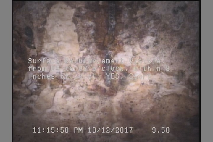 Surface Reinforcement Visible, from 09 to 03 o'clock, within 8 inches of joint: YES, Start