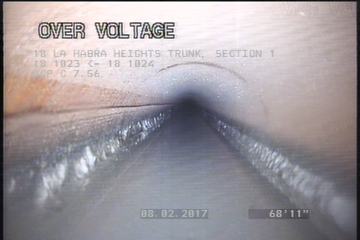Deposits Attached Grease, 5 %of cross sectional area, from 03 to 09 o'clock, , within 8 inches of joint: YES, Start