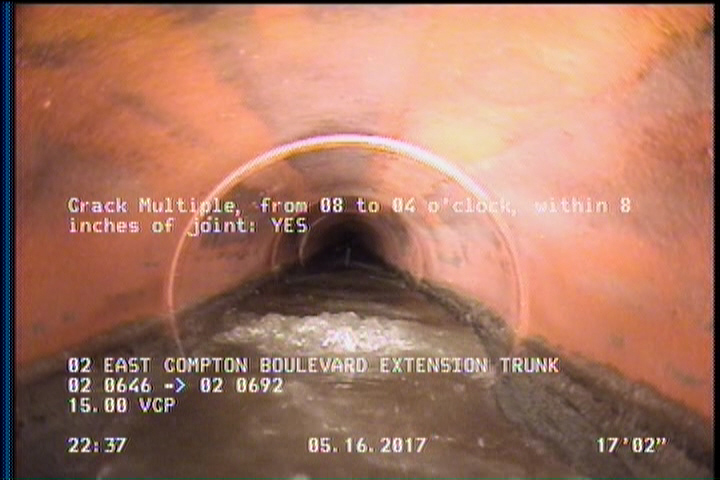 Crack Multiple, from 08 to 04 o'clock, within 8 inches of joint: YES
