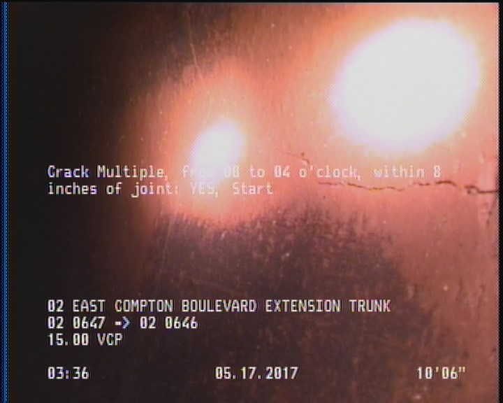 Crack Multiple, from 08 to 04 o'clock, within 8 inches of joint: YES, Start