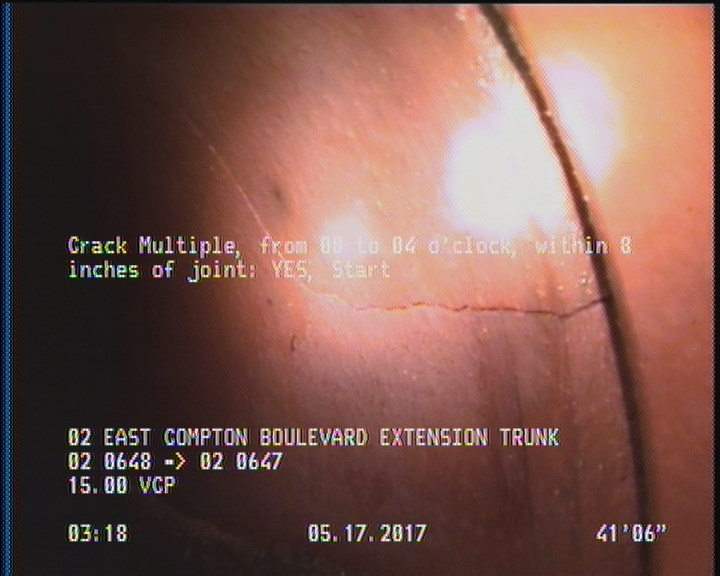 Crack Multiple, from 08 to 04 o'clock, within 8 inches of joint: YES, Start