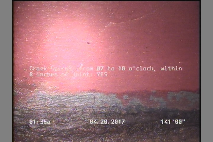 Crack Spiral, from 07 to 10 o'clock, within 8 inches of joint: YES