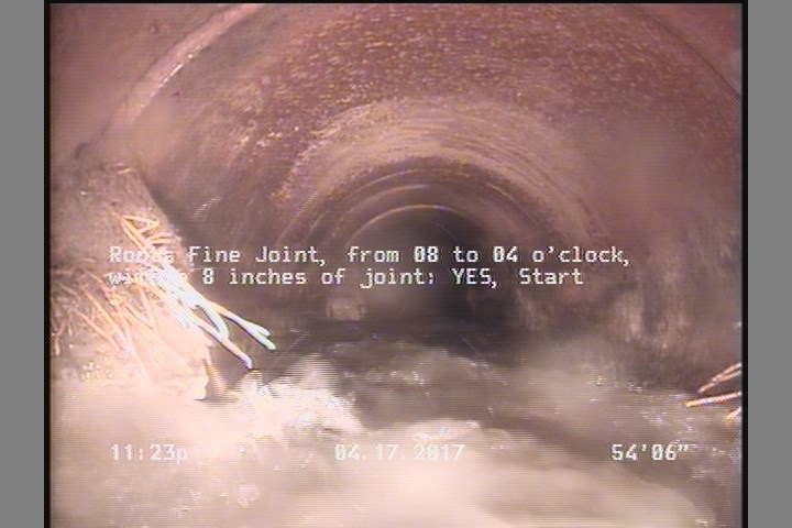 Roots Fine Joint, from 08 to 04 o'clock, within 8 inches of joint: YES, Start