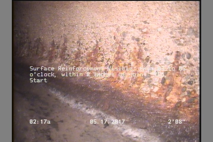 Surface Reinforcement Visible, from 03 to 05 o'clock, within 8 inches of joint: YES, Start