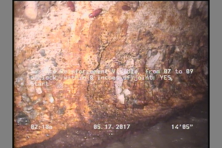 Surface Reinforcement Visible, from 07 to 09 o'clock, within 8 inches of joint: YES, Start
