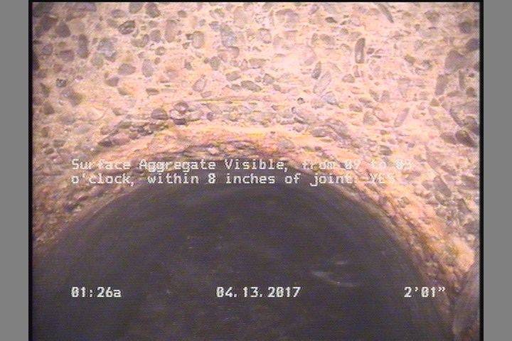 Surface Aggregate Visible, from 09 to 03 o'clock, within 8 inches of joint: YES