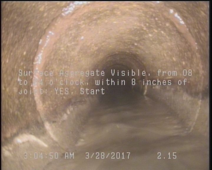 Surface Aggregate Visible, from 08 to 04 o'clock, within 8 inches of joint: YES, Start