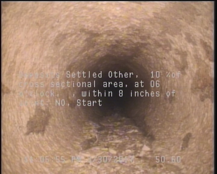 Deposits Settled Other, 10 %of cross sectional area, at 06 o'clock, , within 8 inches of joint: NO, Start