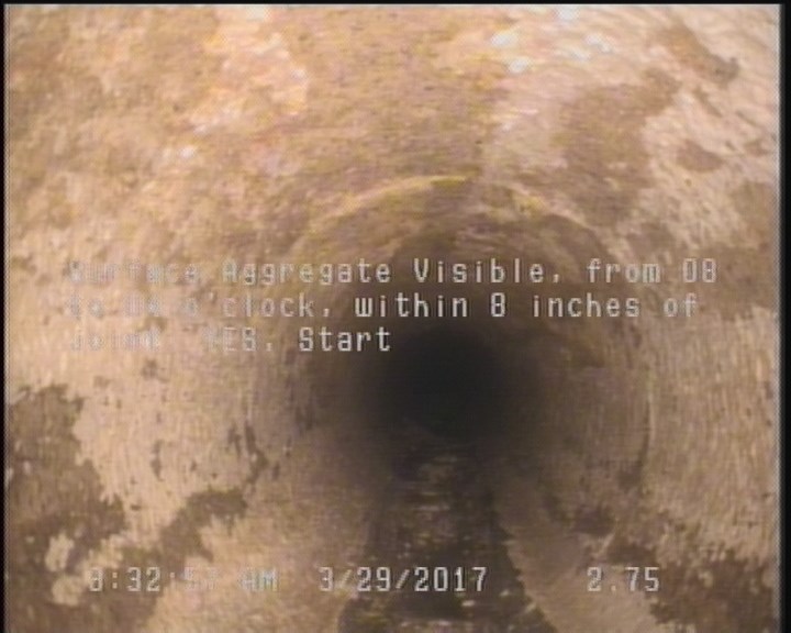 Surface Aggregate Visible, from 08 to 04 o'clock, within 8 inches of joint: YES, Start