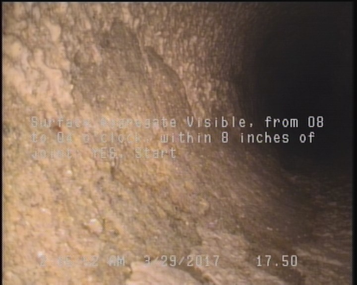 Surface Aggregate Visible, from 08 to 04 o'clock, within 8 inches of joint: YES, Start