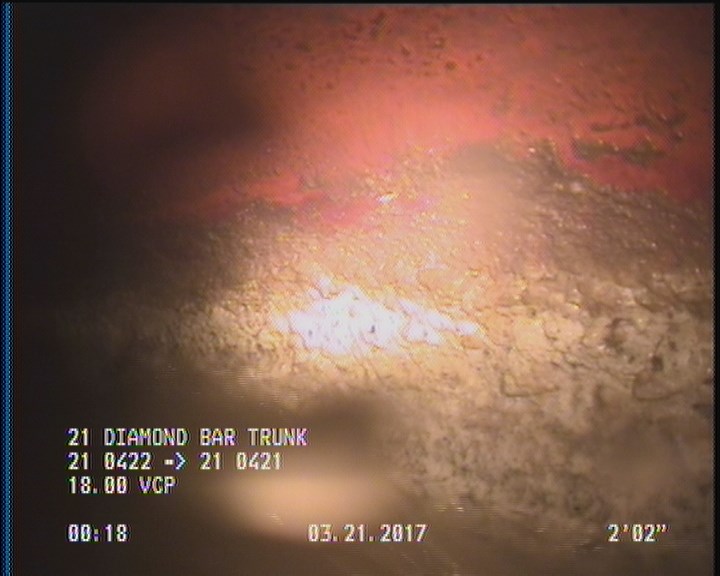 Deposits Attached Grease, 5 %of cross sectional area, from 03 to 09 o'clock, , within 8 inches of joint: YES, Start