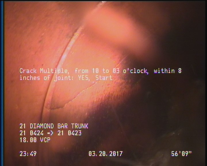 Crack Multiple, from 10 to 03 o'clock, within 8 inches of joint: YES