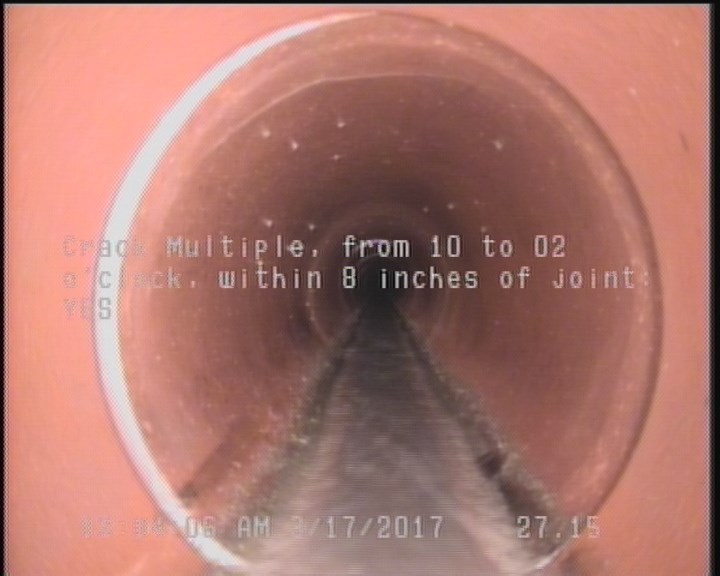Crack Multiple, from 10 to 02 o'clock, within 8 inches of joint: YES