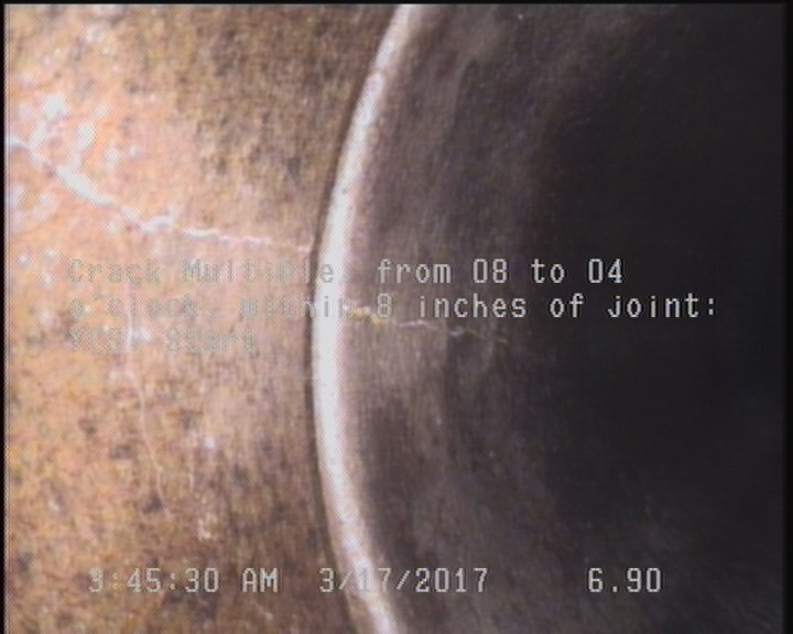 Crack Multiple, from 08 to 04 o'clock, within 8 inches of joint: YES, Start