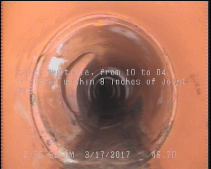 Crack Multiple, from 10 to 04 o'clock, within 8 inches of joint: YES