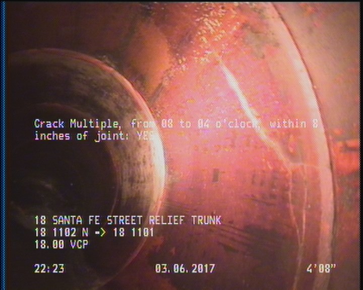 Crack Multiple, from 08 to 04 o'clock, within 8 inches of joint: YES
