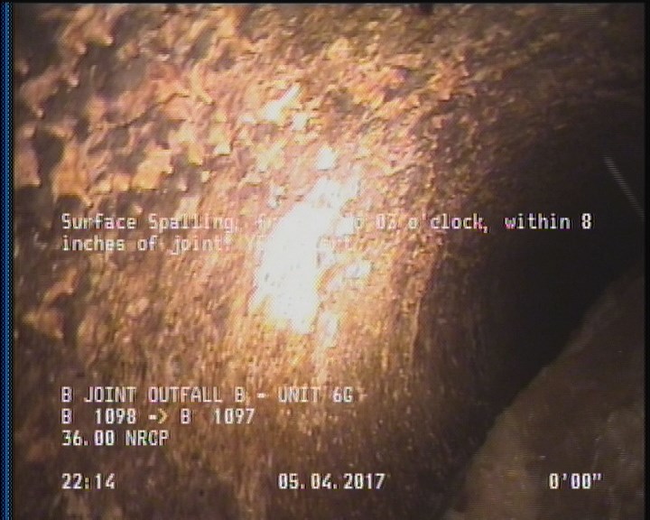 Surface Spalling, from 09 to 03 o'clock, within 8 inches of joint: YES, Start