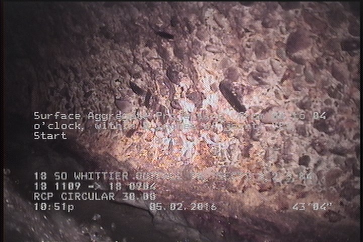 Surface Aggregate Projecting, from 08 to 04 o'clock, within 8 inches of joint: YES, Start