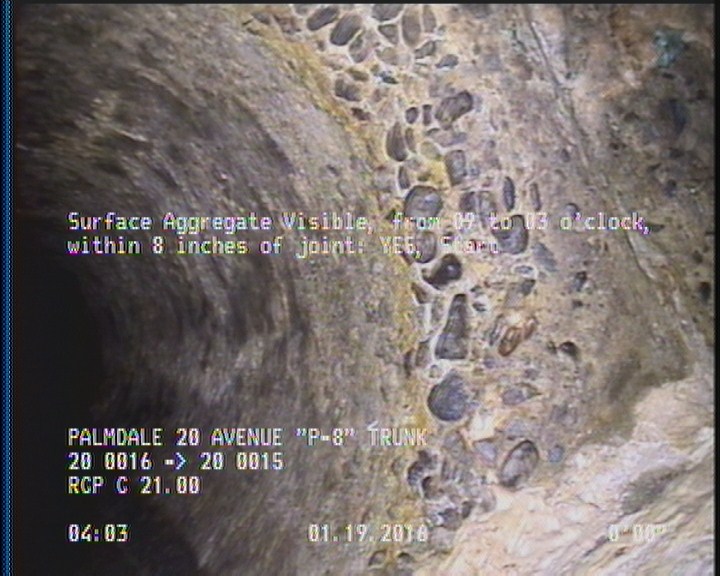 Surface Aggregate Visible, from 09 to 03 o'clock, within 8 inches of joint: YES, Start