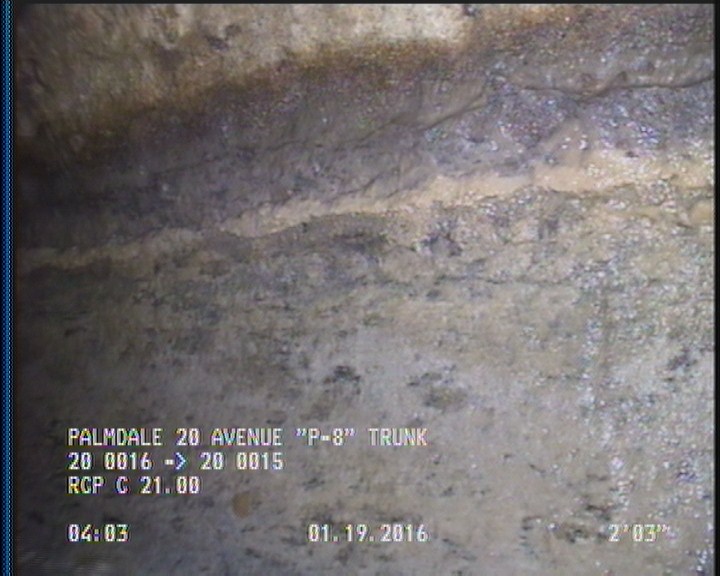 Deposits Attached Grease, 5 %of cross sectional area, from 03 to 09 o'clock, , within 8 inches of joint: YES, Start
