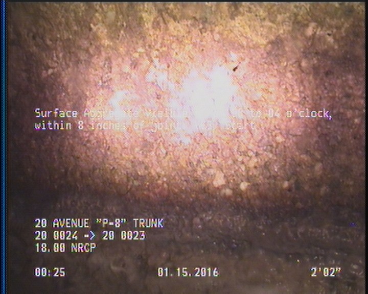 Surface Aggregate Visible, from 08 to 04 o'clock, within 8 inches of joint: YES, Start
