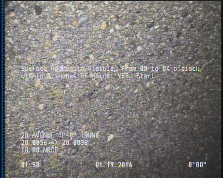 Surface Aggregate Visible, from 08 to 04 o'clock, within 8 inches of joint: YES, Start