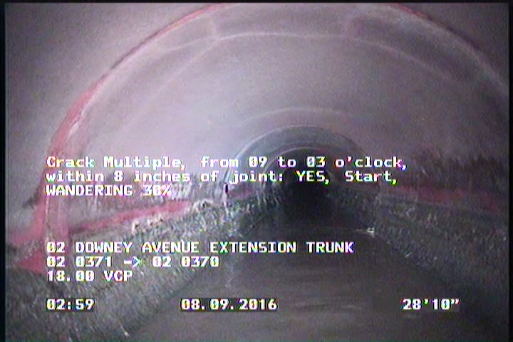 Crack Multiple, from 09 to 03 o'clock, within 8 inches of joint: YES, Start - WANDERING 30%
