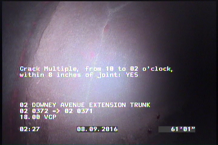 Crack Multiple, from 10 to 02 o'clock, within 8 inches of joint: YES