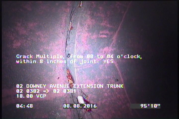 Crack Multiple, from 08 to 04 o'clock, within 8 inches of joint: YES