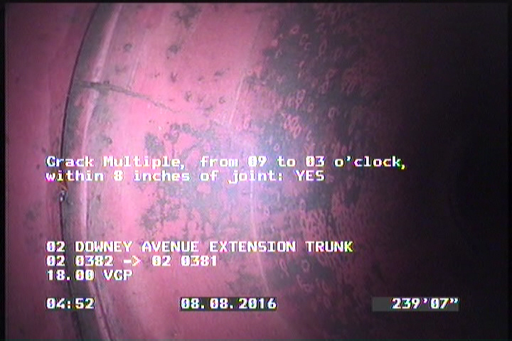 Crack Multiple, from 09 to 03 o'clock, within 8 inches of joint: YES
