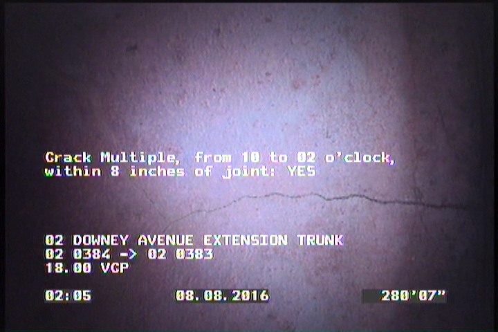 Crack Multiple, from 10 to 02 o'clock, within 8 inches of joint: YES