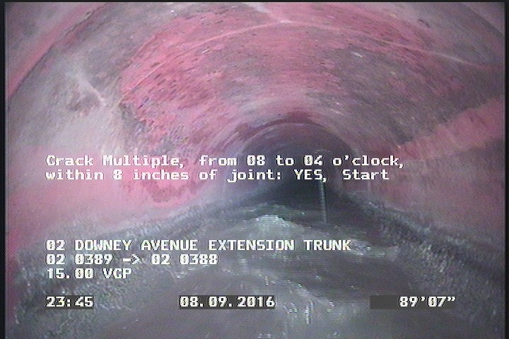 Crack Multiple, from 08 to 04 o'clock, within 8 inches of joint: YES, Start