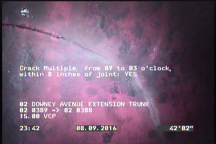 Crack Multiple, from 09 to 03 o'clock, within 8 inches of joint: YES