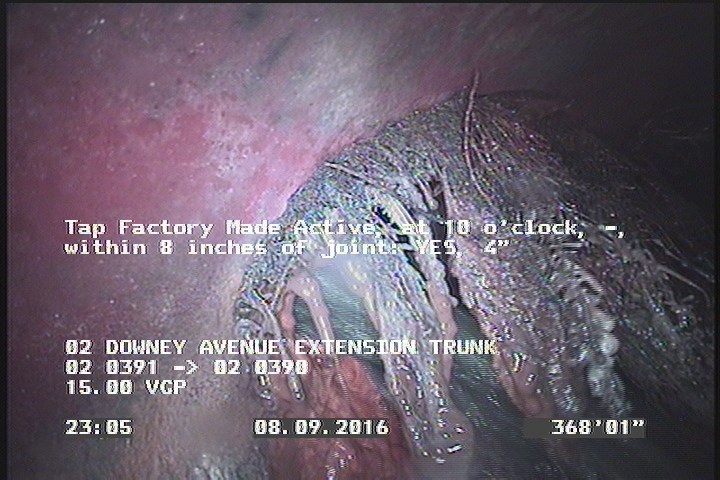 Tap Factory Made Active, at 10 o'clock, -, within 8 inches of joint: YES, 4"