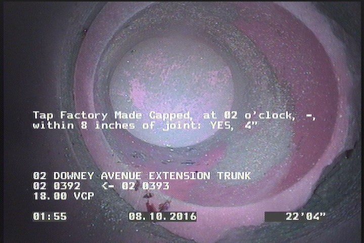 Tap Factory Made Capped, at 02 o'clock, -, within 8 inches of joint: YES, 4"