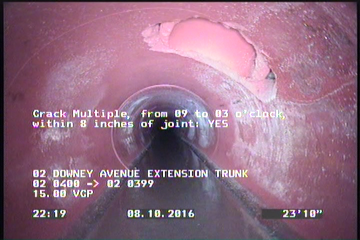Crack Multiple, from 09 to 03 o'clock, within 8 inches of joint: YES