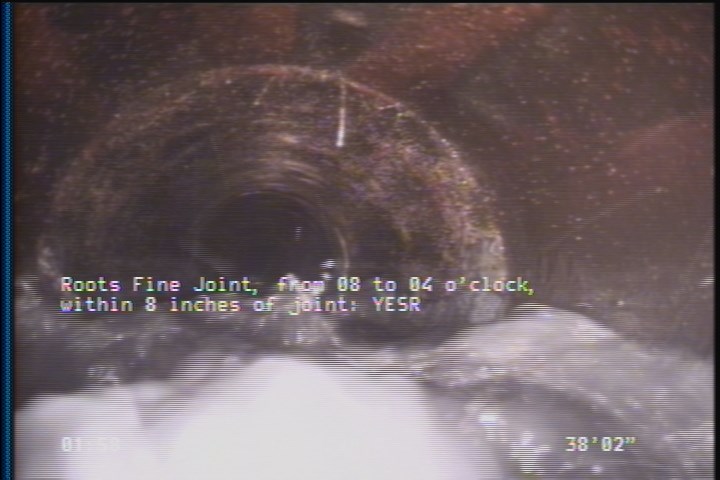 Roots Fine Joint, from 08 to 04 o'clock, within 8 inches of joint: YESR