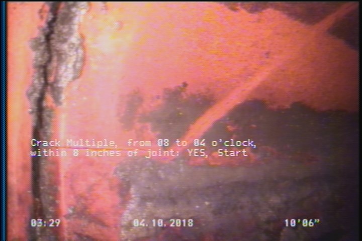 Crack Multiple, from 08 to 04 o'clock, within 8 inches of joint: YES, Start