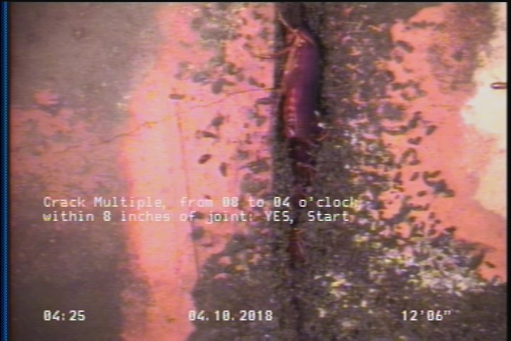 Crack Multiple, from 08 to 04 o'clock, within 8 inches of joint: YES, Start