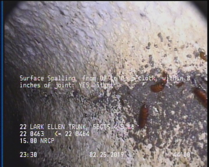 Surface Spalling, from 09 to 03 o'clock, within 8 inches of joint: YES, Start