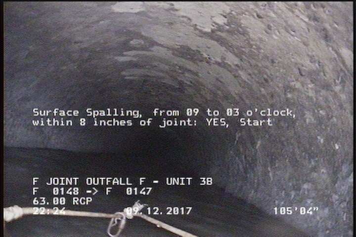 Surface Spalling, from 09 to 03 o'clock, within 8 inches of joint: YES, Start