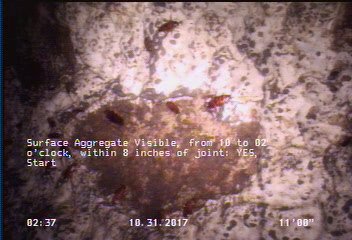 Surface Aggregate Visible, from 10 to 02 o'clock, within 8 inches of joint: YES, Start